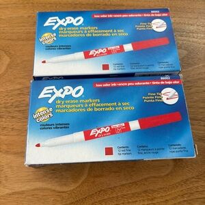 2-12 packs Expo Dry Erase Markers fine tip, red